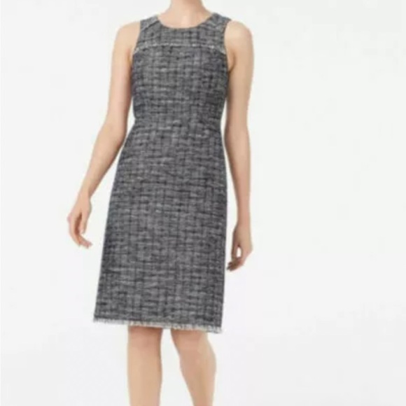 NWT J.Crew size 00 Tweed fringe sheath dress - Picture 2 of 11
